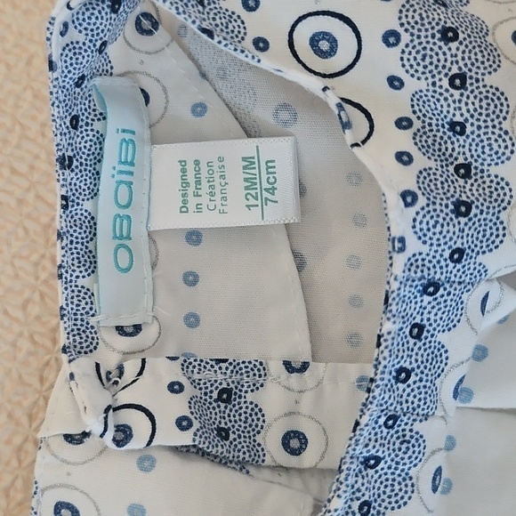 Obaibi Blue and White Patterned Cotton Sleeveless Dress - Picture 4 of 4